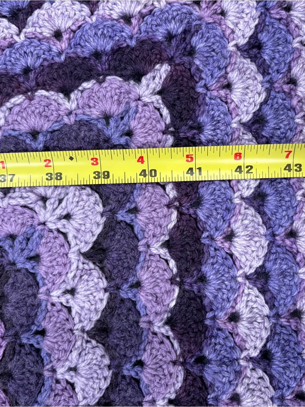 Grandma Core Handmade Crochet Throw Blanket Multi Shade of Purple